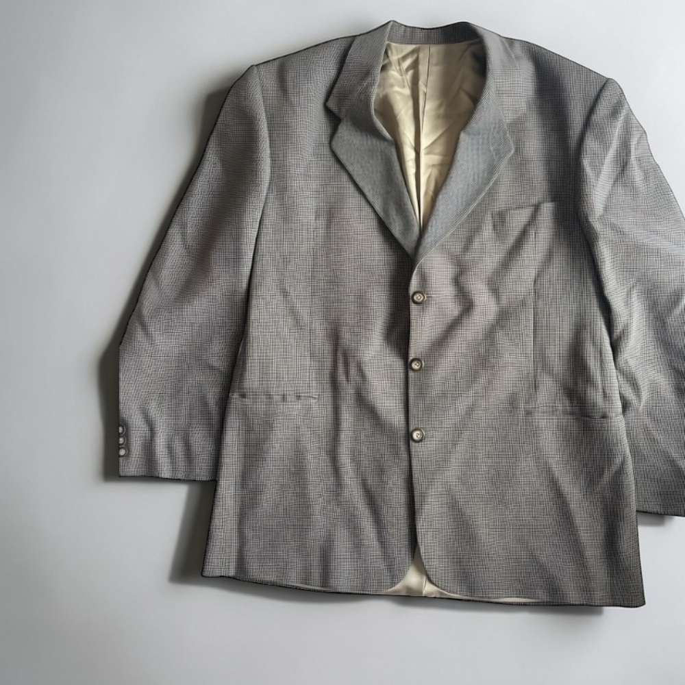 Vintage Houndstooth Blazer Jacket Men's Made in Canada